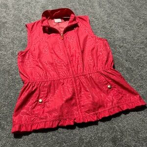 EP PRO (EP NY) women’s golf zipper‎ vest red with a great shadow pattern medium